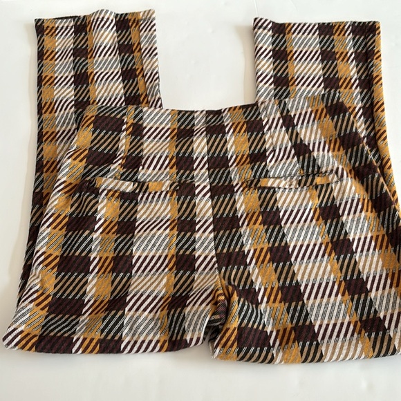 Free People Plaid Cropped Flare Pants Size 12 - Picture 5 of 16